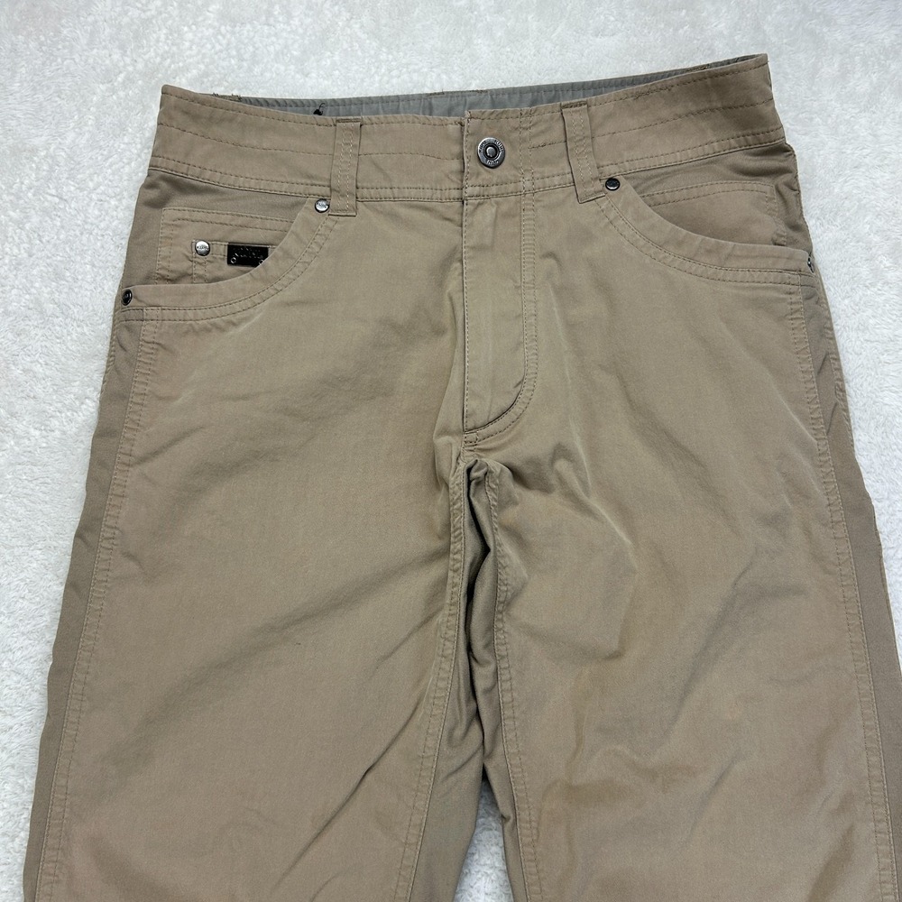 Kuhl Radikl Pants Mens 30x32 Tan Khaki Hiking Outdoor Hybrid Straight Flat Front - Picture 3 of 16